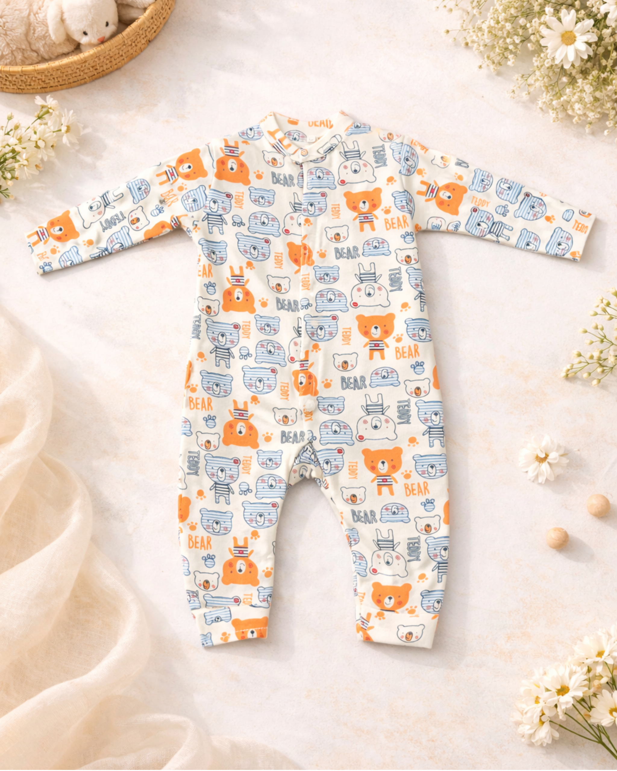 Bear Parade Cotton Romper